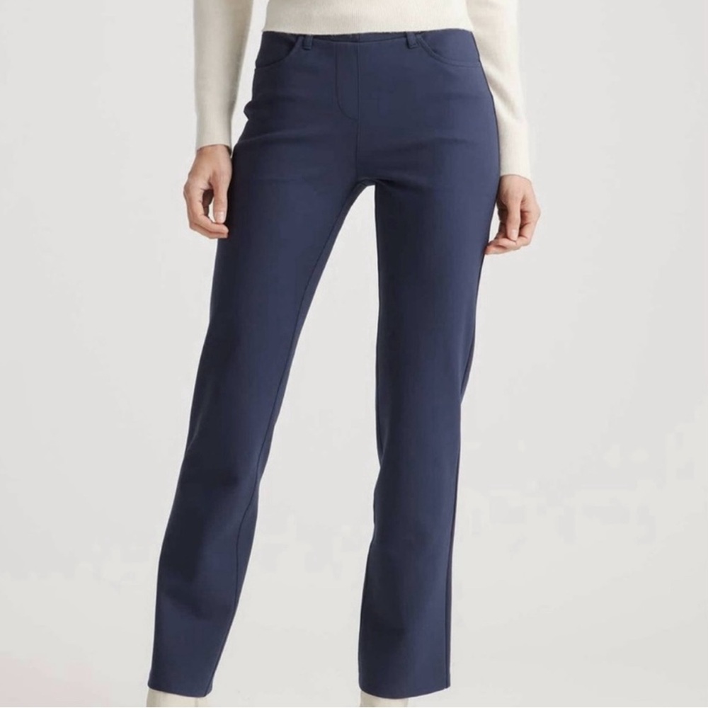 Quince Ultra-Stretch Ponte Straight Leg Pant - Petite / Navy / S NWT
